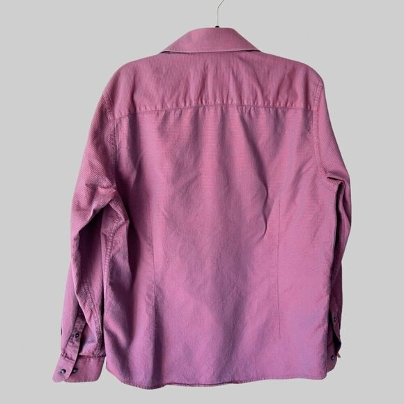 Report Collection Purple Waffle Pattern Pattern Button Down  Shirt - Picture 2 of 16